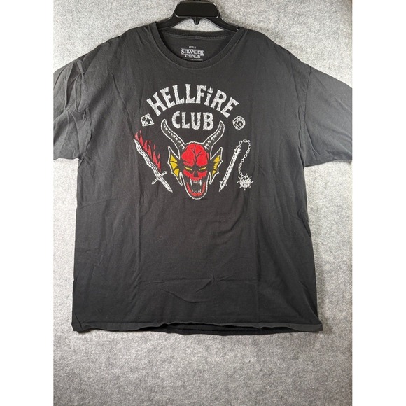 Stranger Things Other - Netflix Stranger Things Hellfire Club Graphic T-Shirt Black Mens XL Cotton Tee